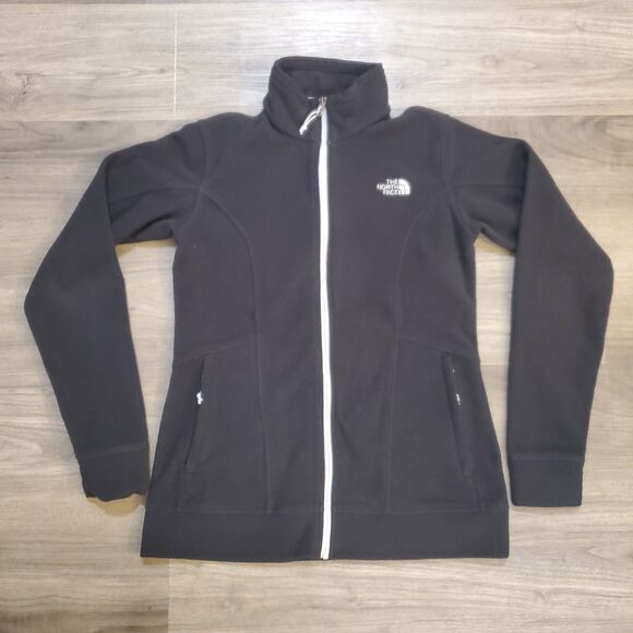 The North Face Fleece Full Zip Jacket Womens Size Medium Black Fuzzy Gorpcore - Picture 1 of 6